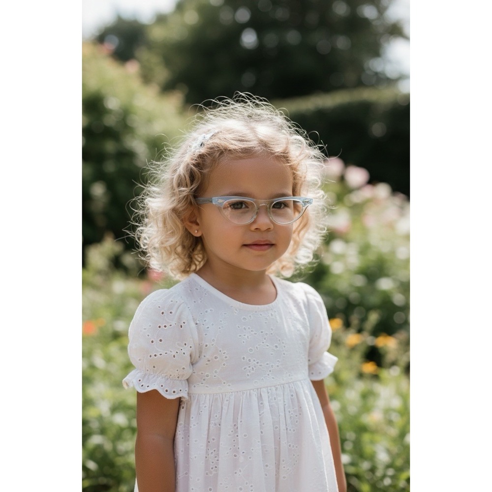 American Optical Eyeglasses Blue Pearl Clear Two tone  Cat eye CHILD KID FRAMES